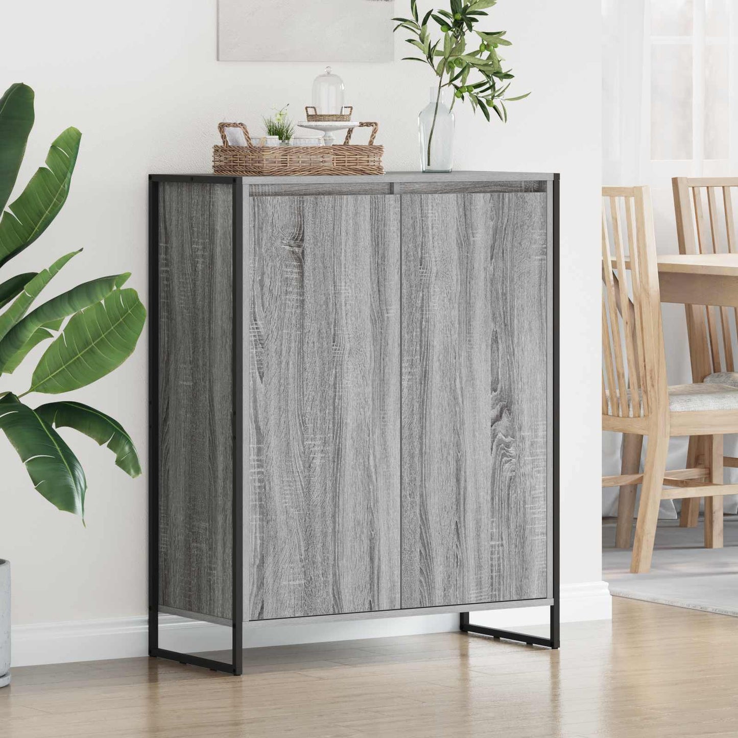 Shoe Cabinet Grey Sonoma 79 x 36 x 100 cm Engineered Wood
