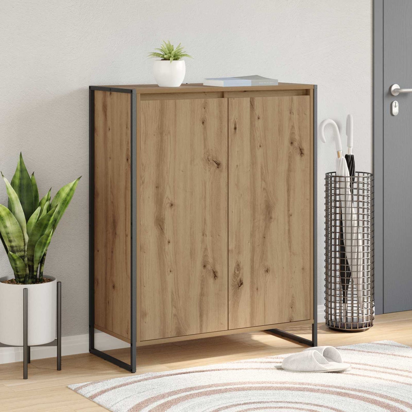 Shoe Cabinet Artisian Oak 79 x 36 x 100 cm Engineered Wood