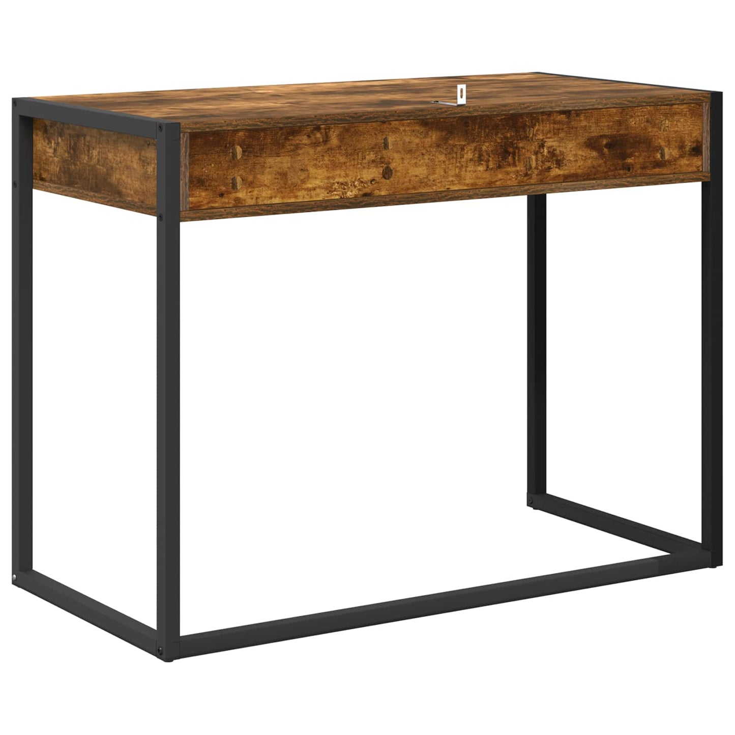 Desk with Storage Smoke Oak 100 x 50 x 75 cm Engineered Wood