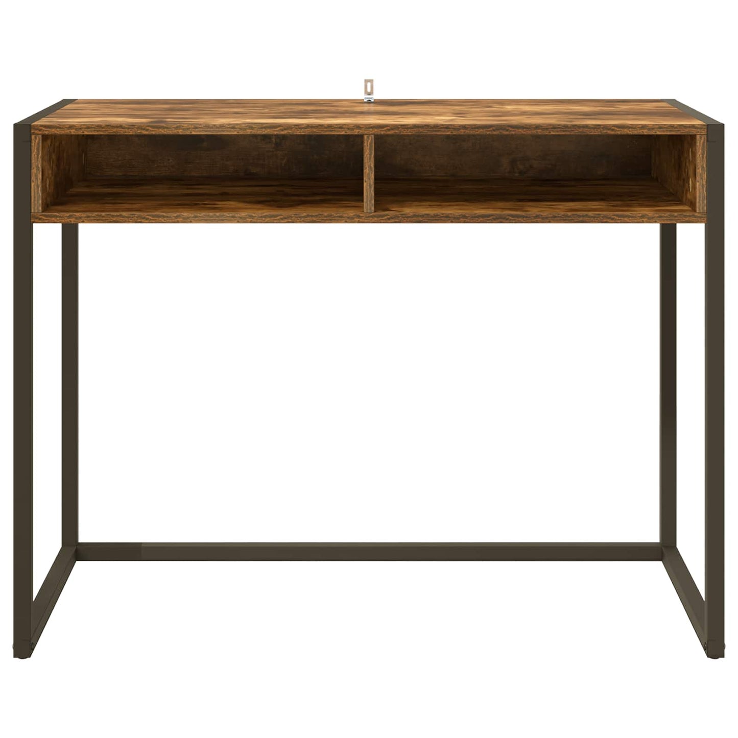 Desk with Storage Smoke Oak 100 x 50 x 75 cm Engineered Wood