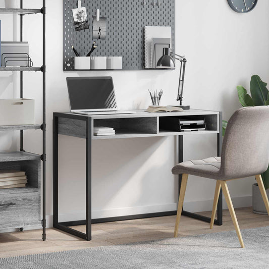 Desk with Storage Grey Sonoma 100 x 50 x 75 cm Engineered Wood