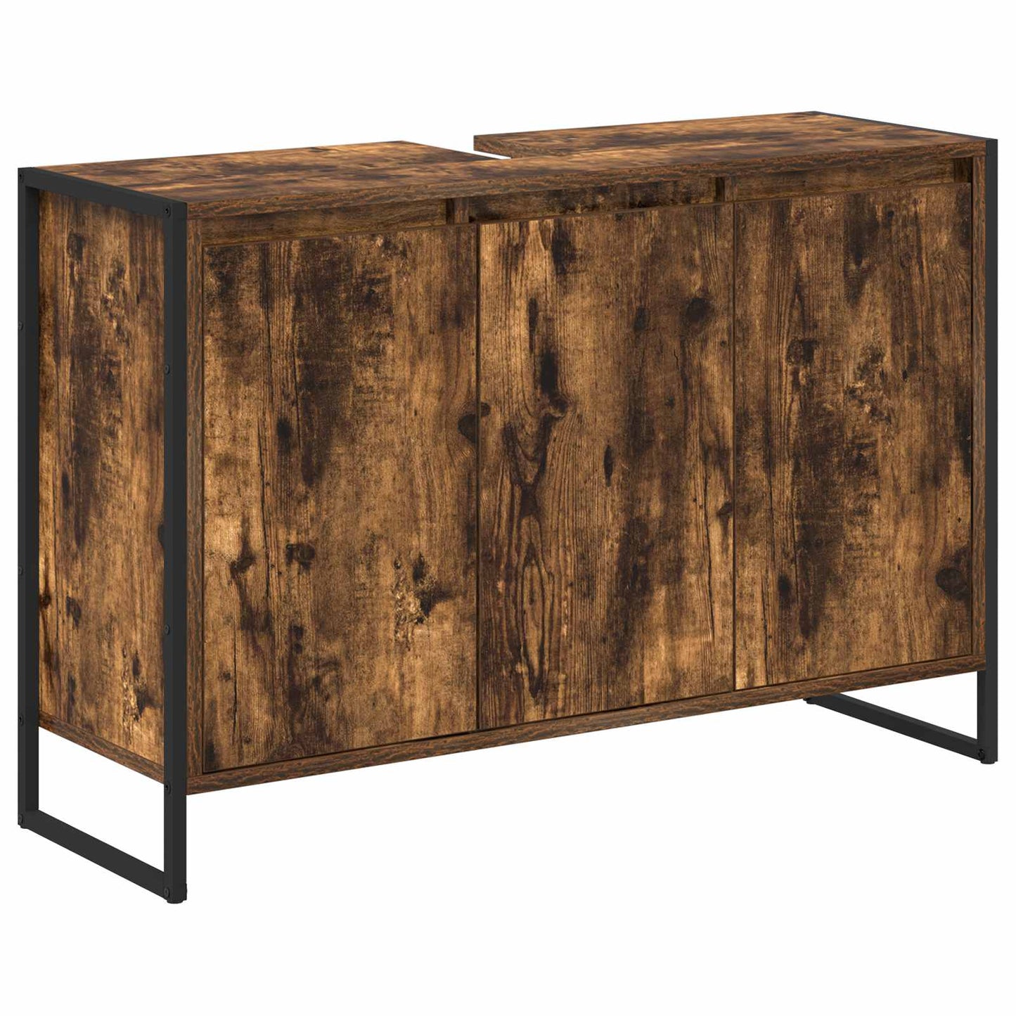 Bathroom Cabinet Smoke Oak 90 x 30 x 60 cm Engineered Wood