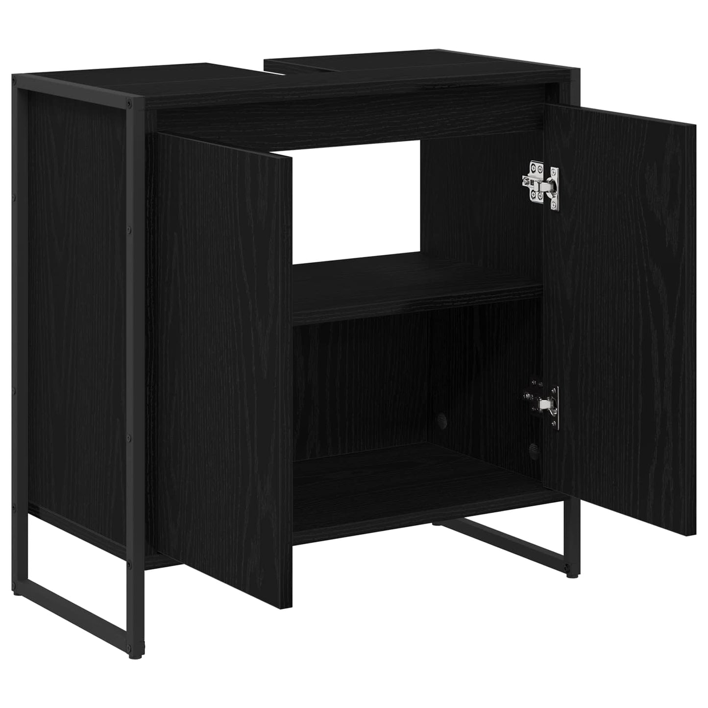 Bathroom Cabinet Black Oak 60 x 30 x 60 cm Engineered Wood