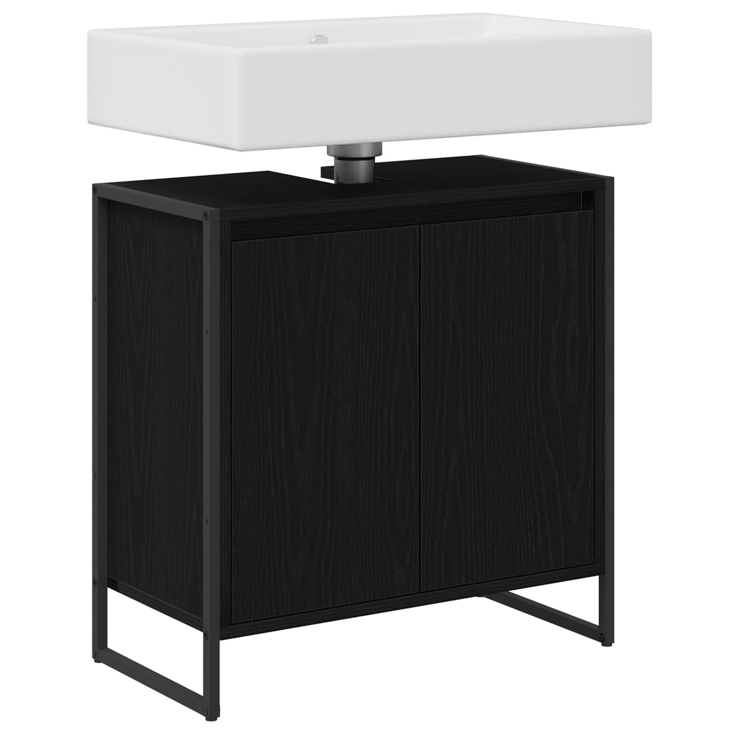 Bathroom Cabinet Black Oak 60 x 30 x 60 cm Engineered Wood