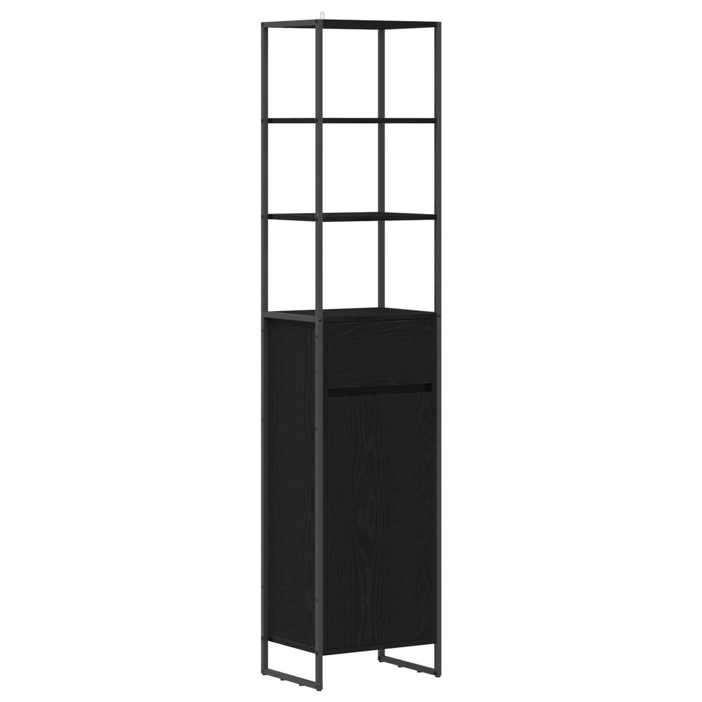 Bathroom Cabinet Black Oak 40 x 30 x 180 cm Engineered Wood