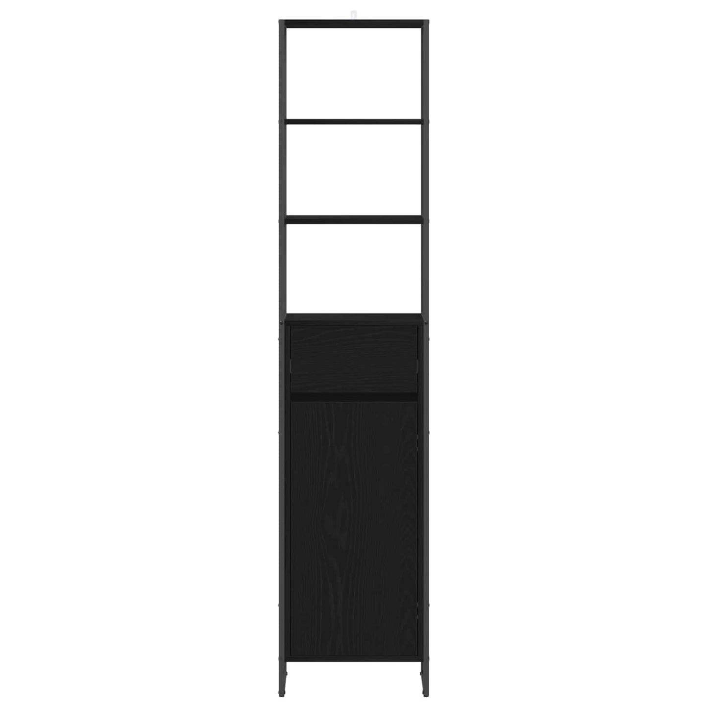 Bathroom Cabinet Black Oak 40 x 30 x 180 cm Engineered Wood