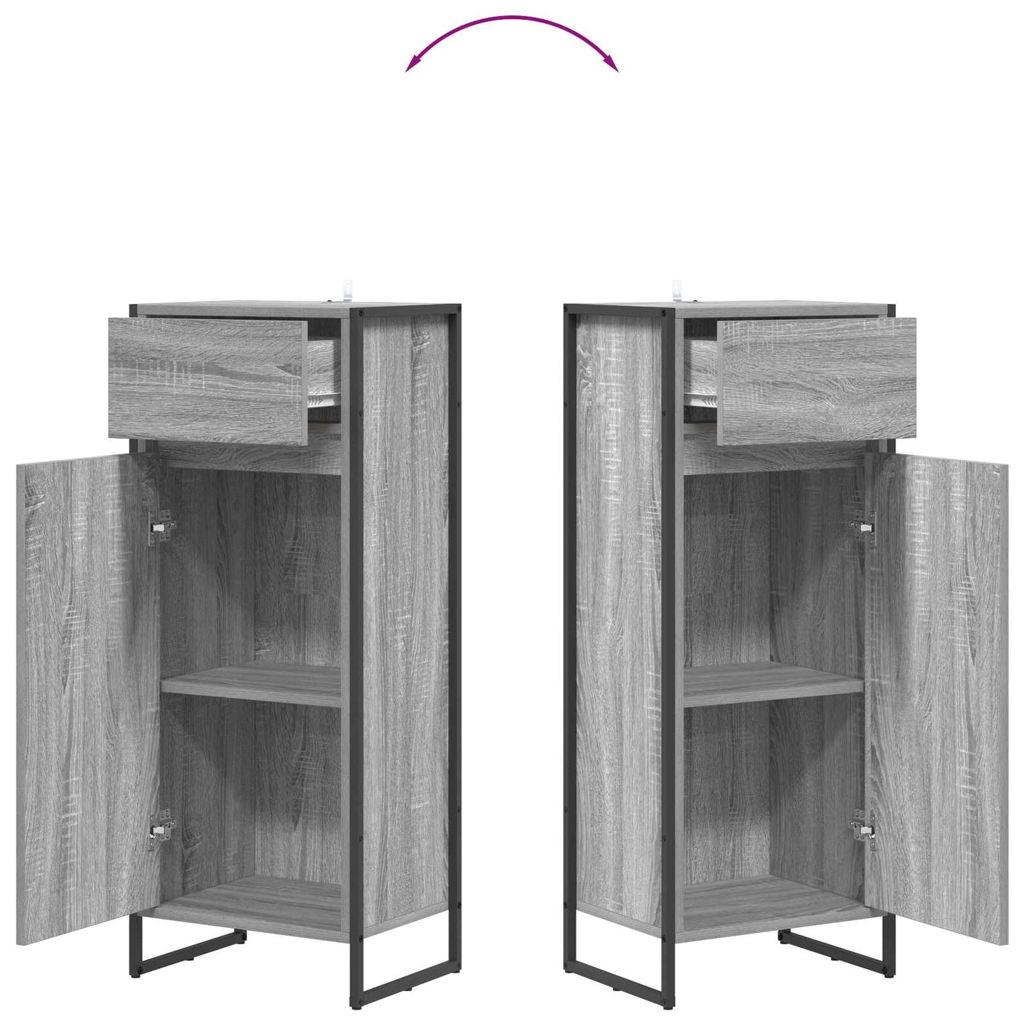 Bathroom Cabinet Grey Sonoma 40 x 30 x 100 cm Engineered Wood