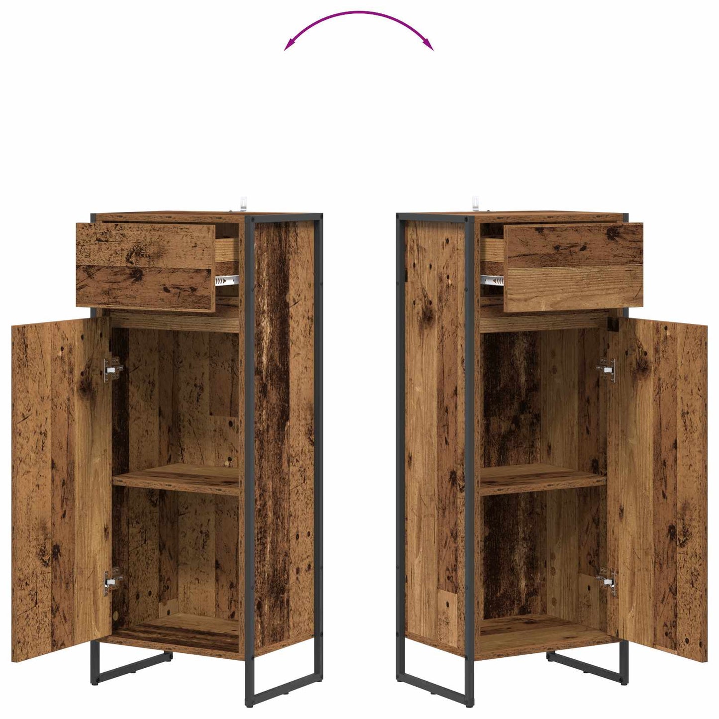 Bathroom Cabinet Old Wood 40 x 30 x 100 cm Engineered Wood