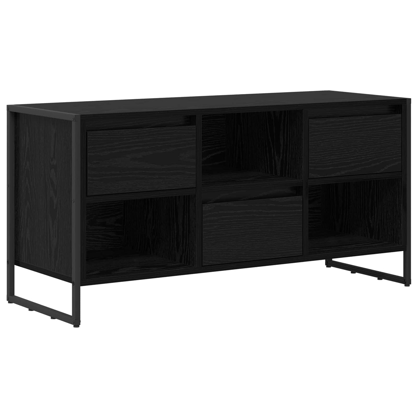 TV Cabinet Black Oak 100 x 36 x 49.5 cm Engineered Wood