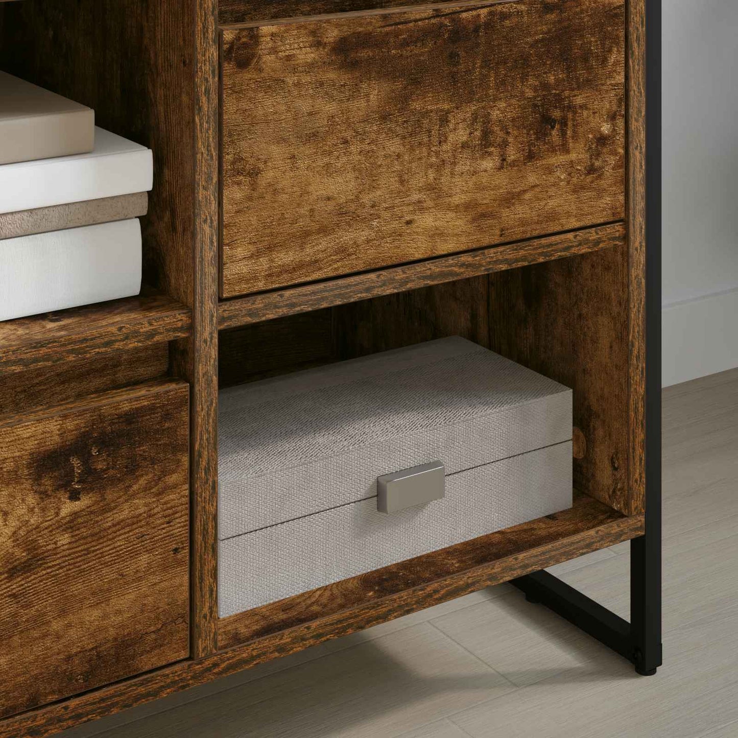 TV Cabinet Smoke Oak 100 x 36 x 49.5 cm Engineered Wood