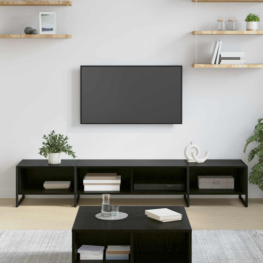 TV Cabinet 170.5 x 36 x 30.5 cm Black Oak Engineered Wood