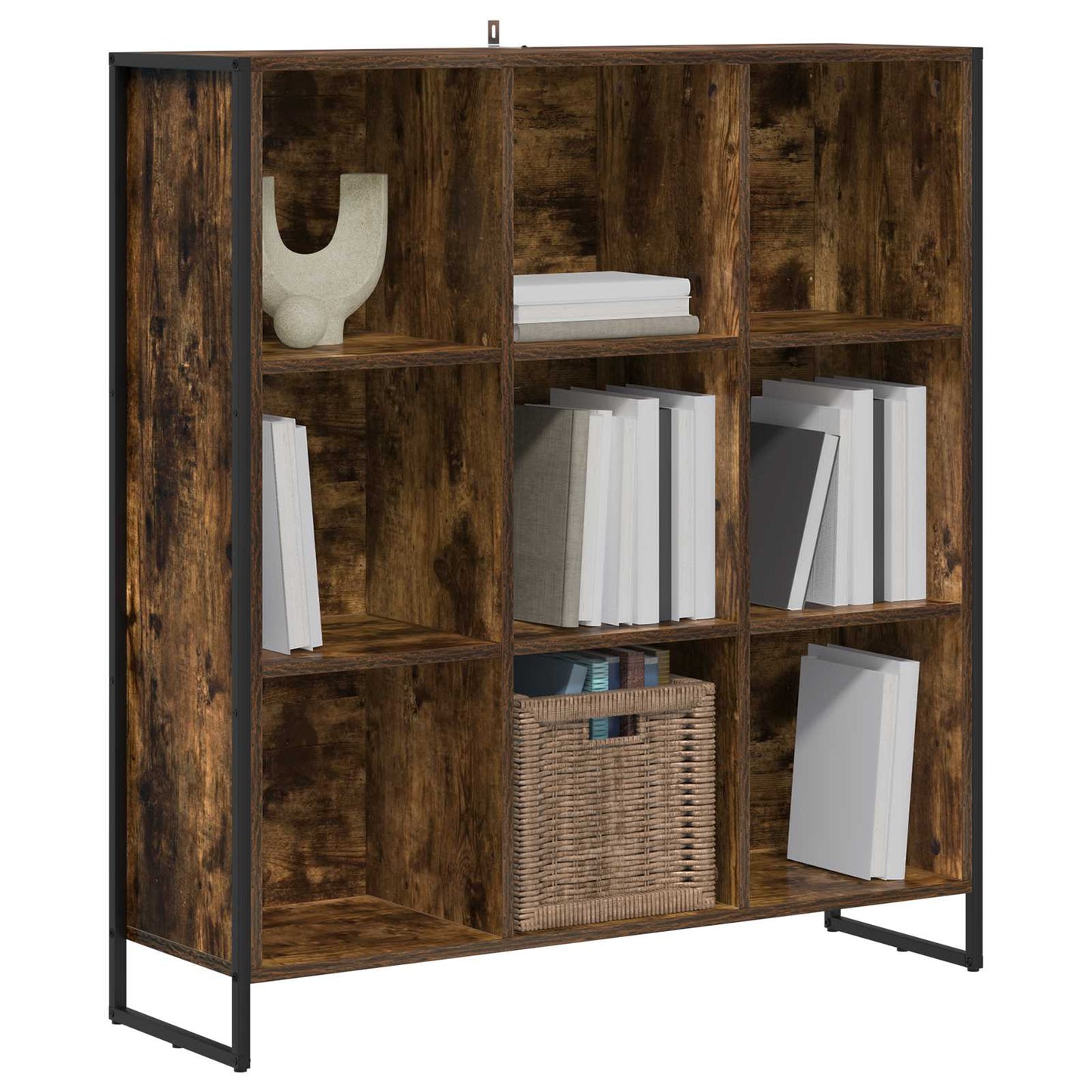 Book Cabinet Smoke Oak 99.5 x 30 x 108.5 cm Engineered Wood