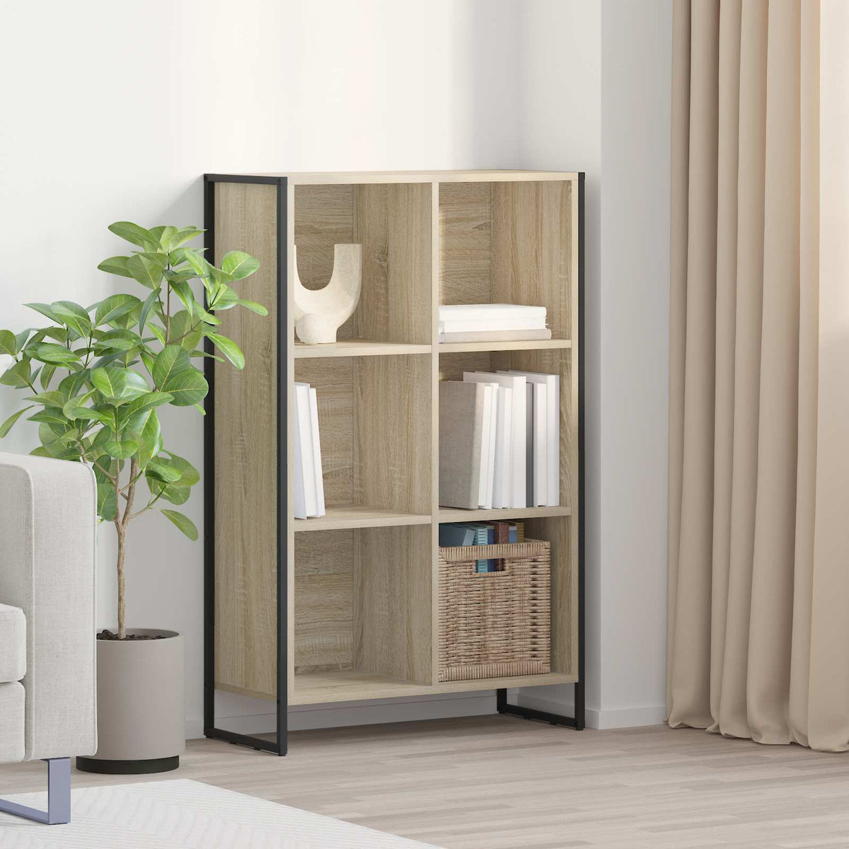 Book Cabinet Sonoma Oak 68 x 30 x 108 cm Engineered Wood