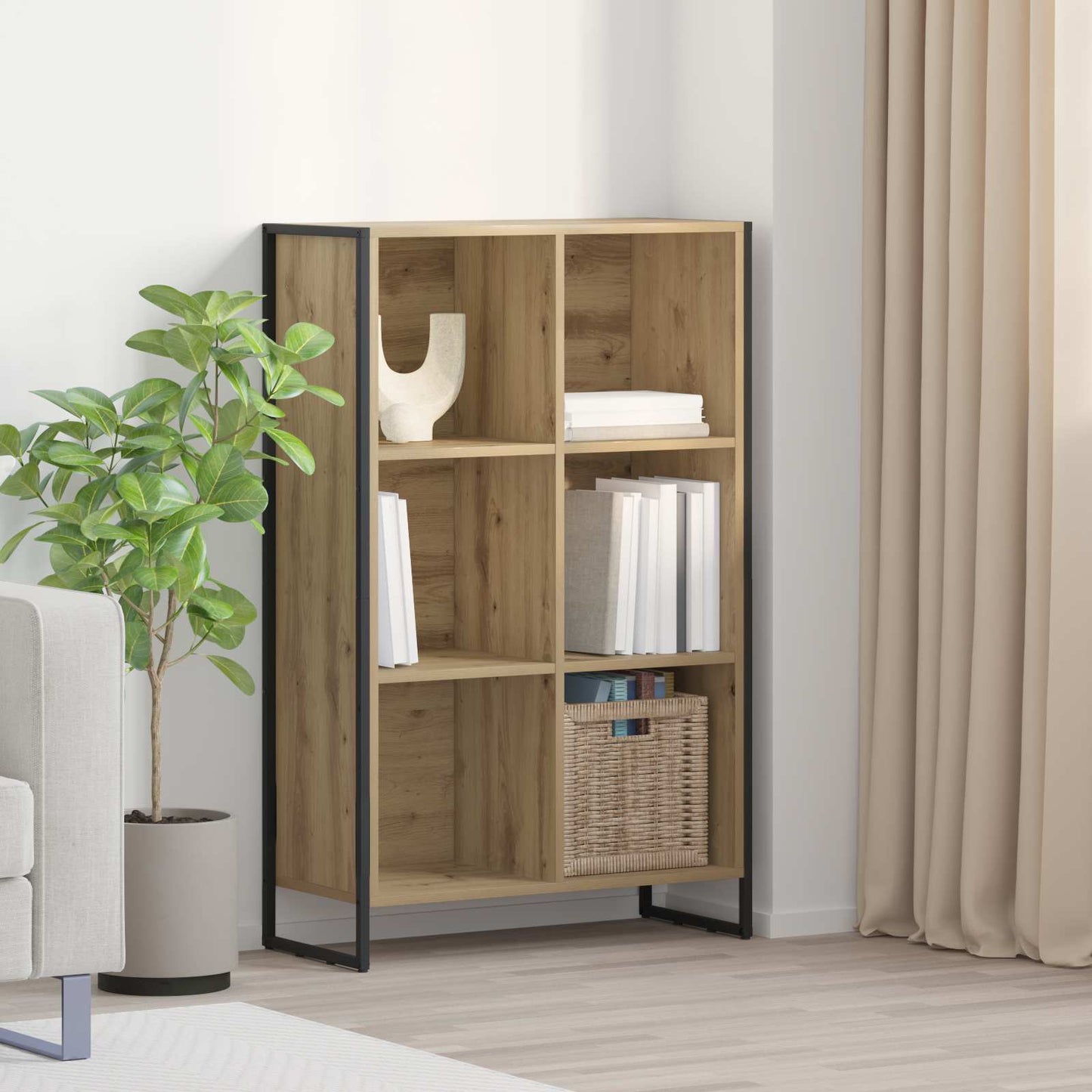 Book Cabinet Artisian Oak 99.5 x 30 x 108.5 cm Engineered Wood