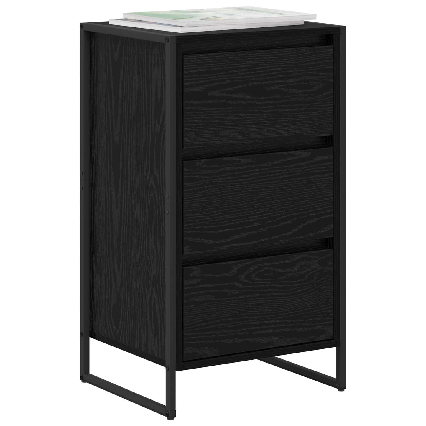 Sideboard Black Oak 42 x 36 x 75.5 cm Engineered Wood