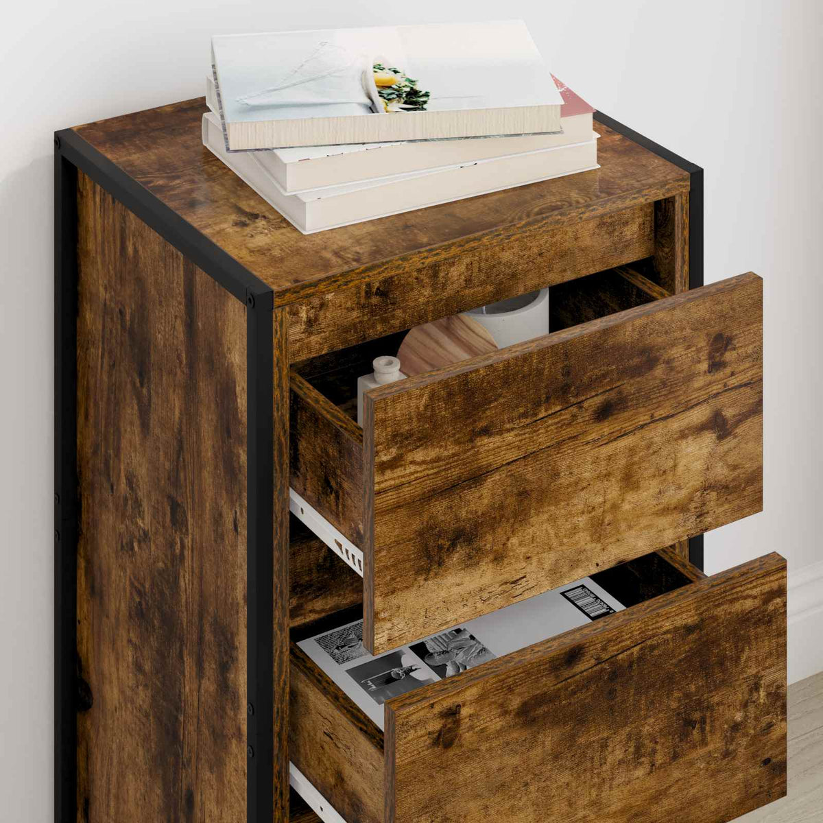 Sideboard Smoked Oak 43 x 36 x 75.5 cm Engineered Wood