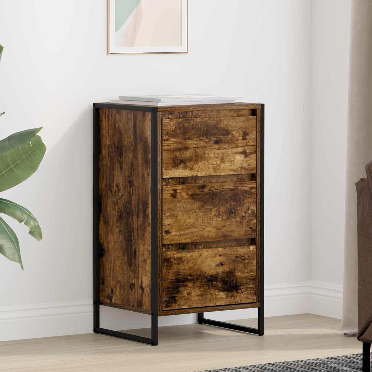 Sideboard Smoked Oak 43 x 36 x 75.5 cm Engineered Wood