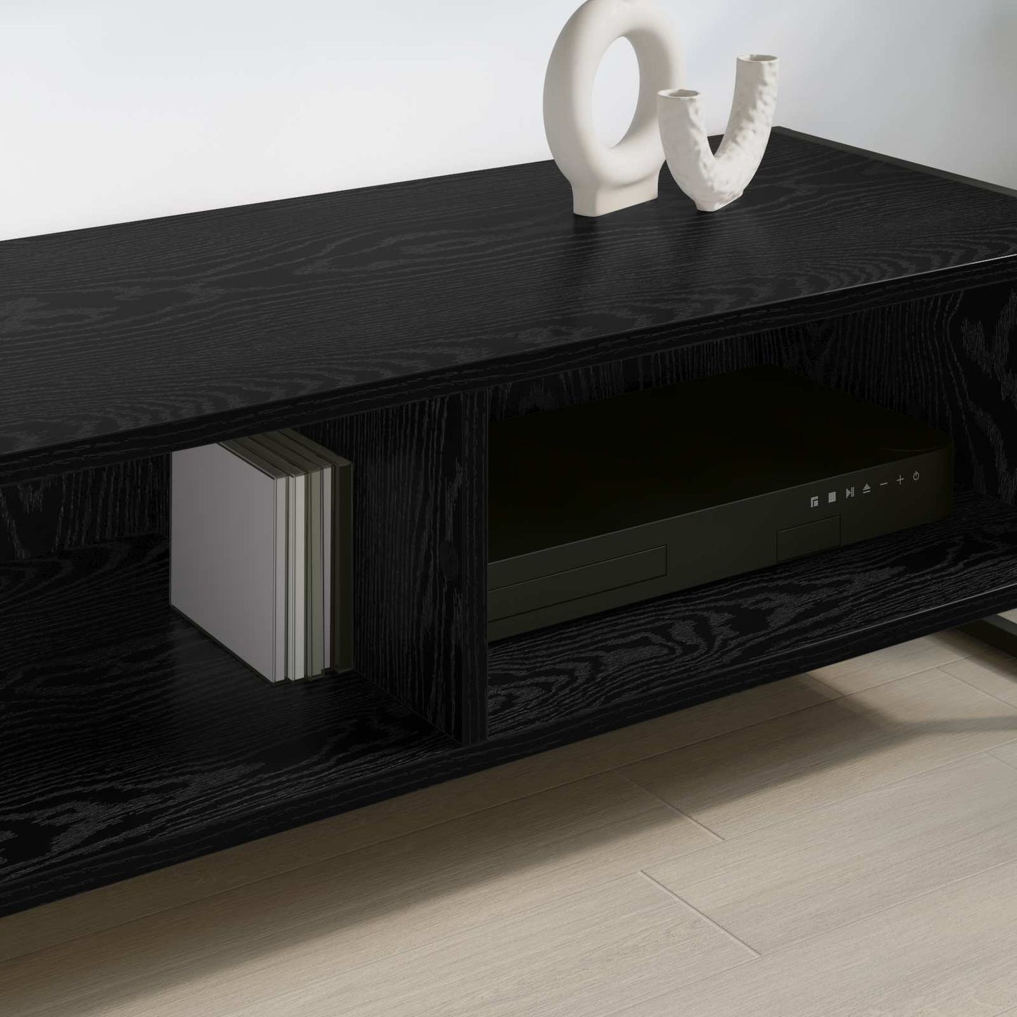 TV Cabinet 100 x 36.5 x 30.5 cm Black Oak Engineered Wood
