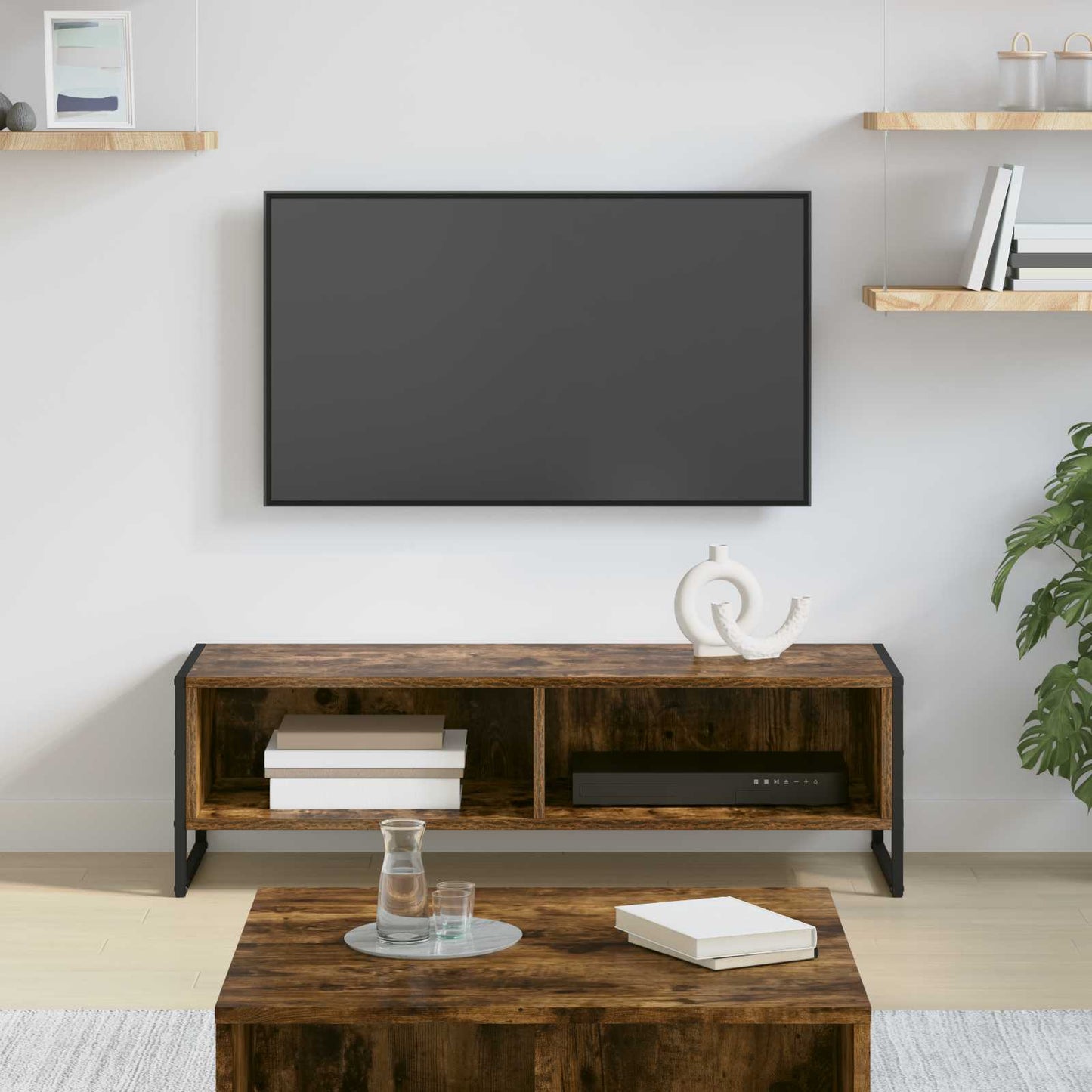 TV Cabinet Smoke Oak 100 x 36.5 x 30.5 cm Engineered Wood