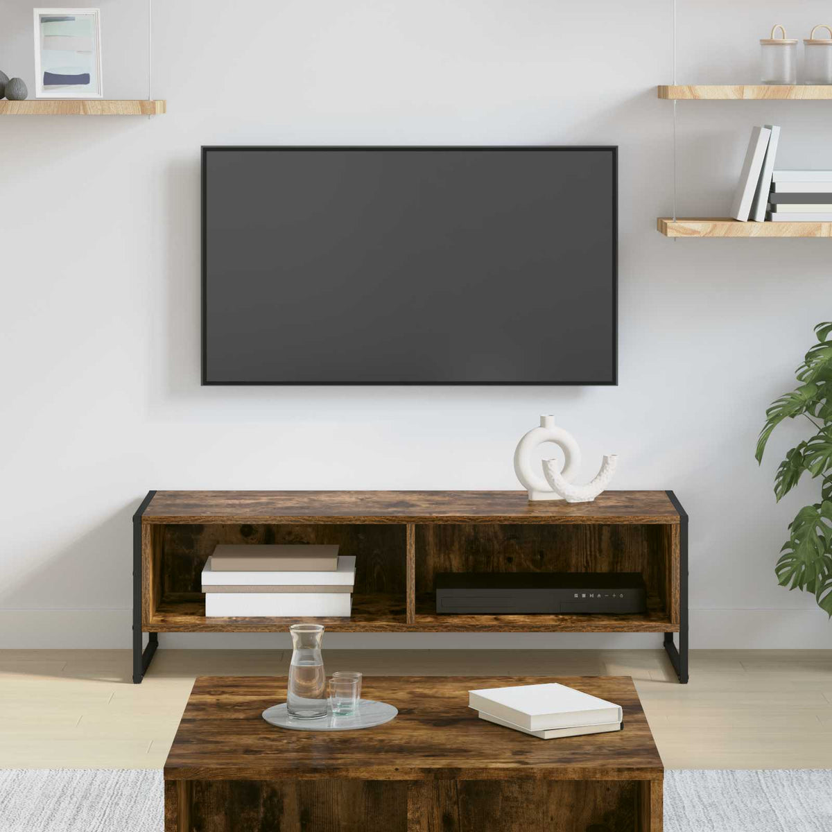 TV Cabinet 100 x 36 x 30.5 cm Smoked Oak Engineered Wood