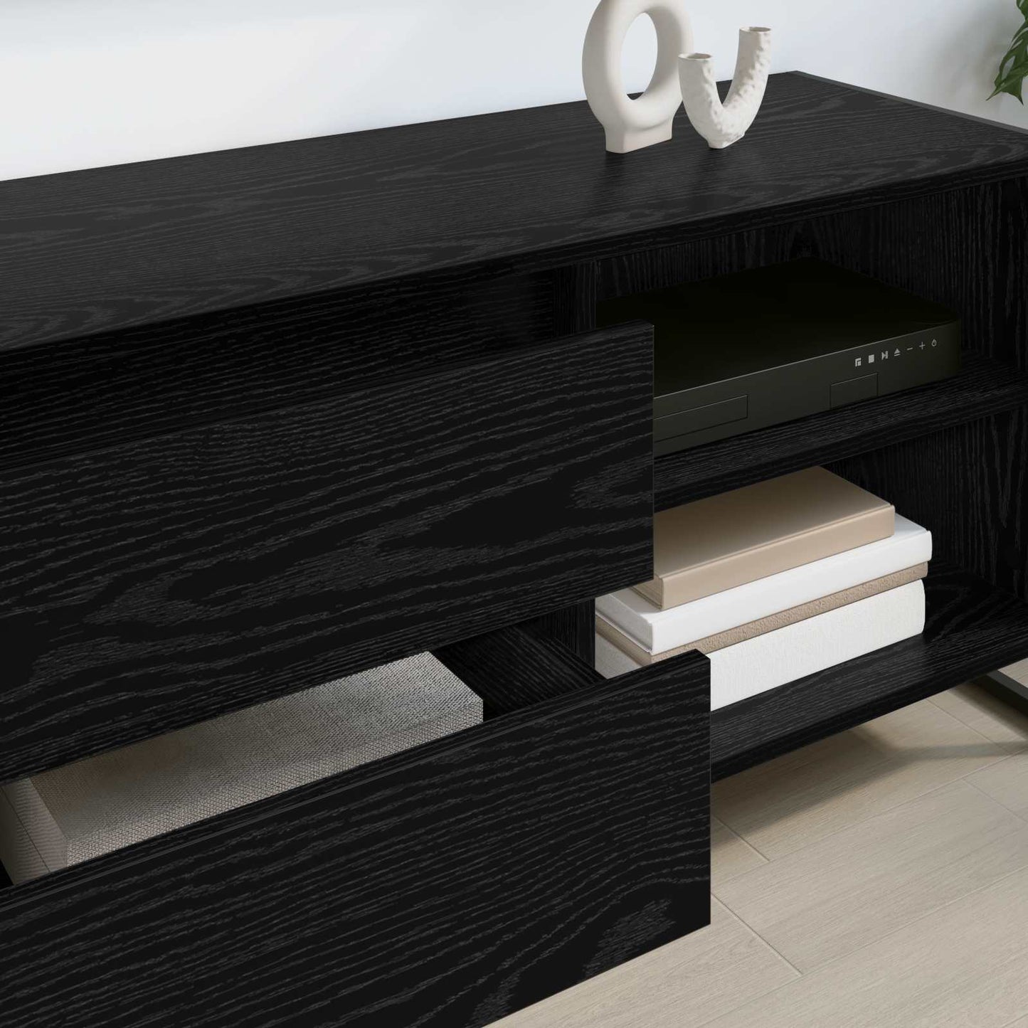 TV Cabinet 100 x 36 x 49.5 cm Black Oak Engineered Wood