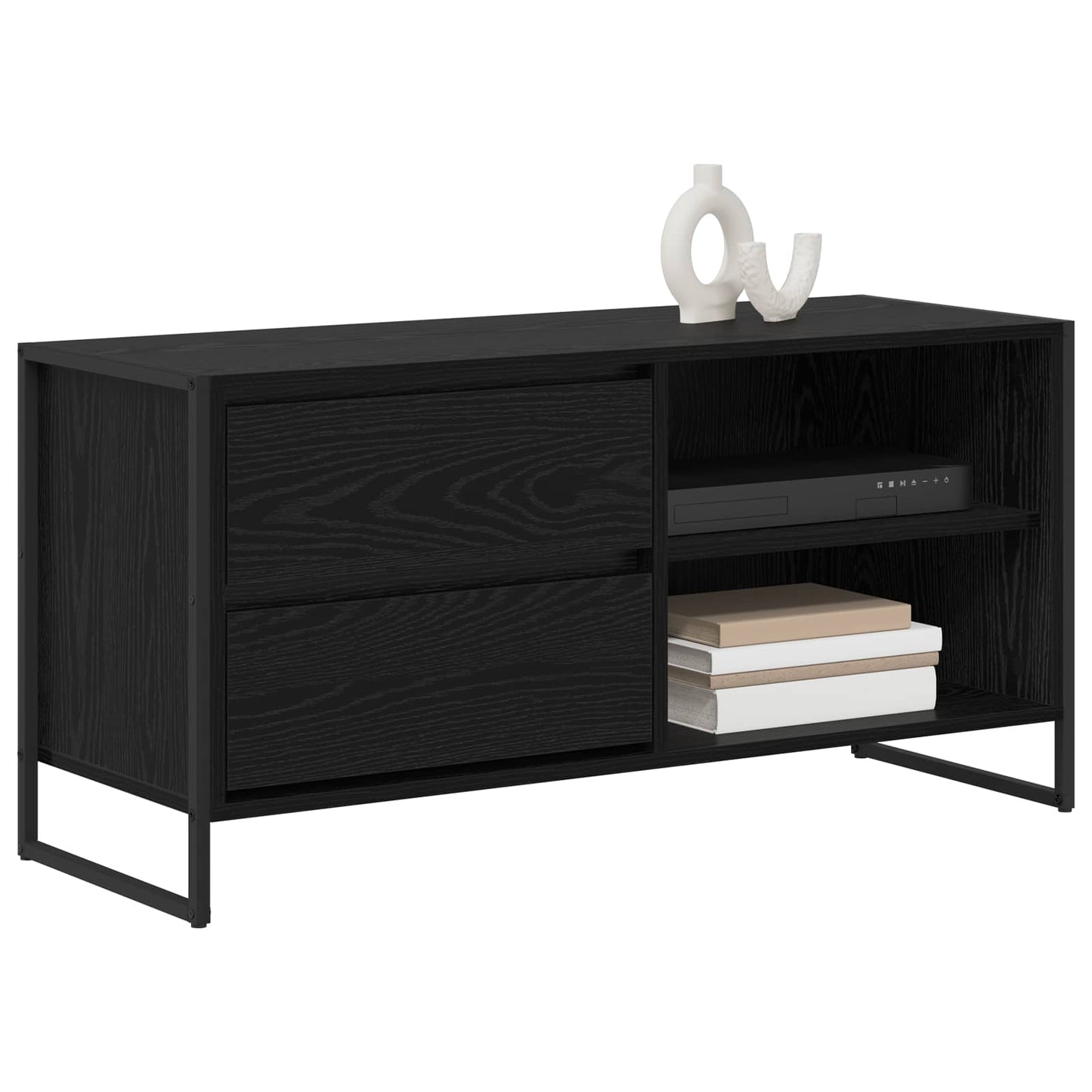 TV Cabinet 100 x 36 x 49.5 cm Black Oak Engineered Wood