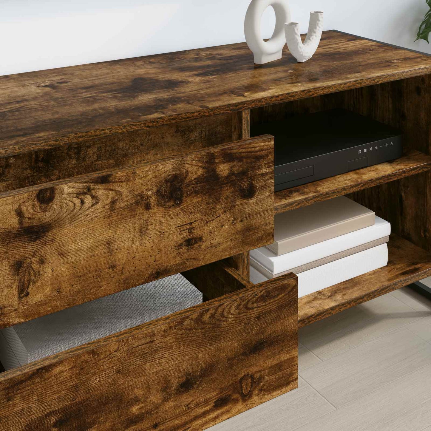 TV Cabinet Smoke Oak 100 x 36 x 49.5 cm Engineered Wood