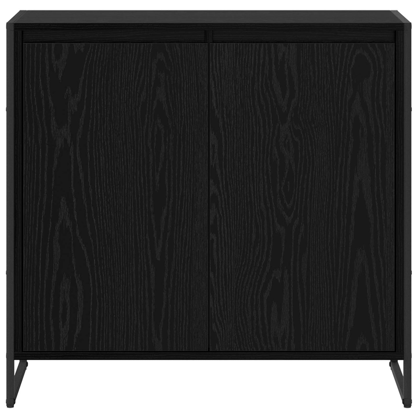 Side Cabinet Black Oak 79 x 36 x 75 cm Engineered Wood