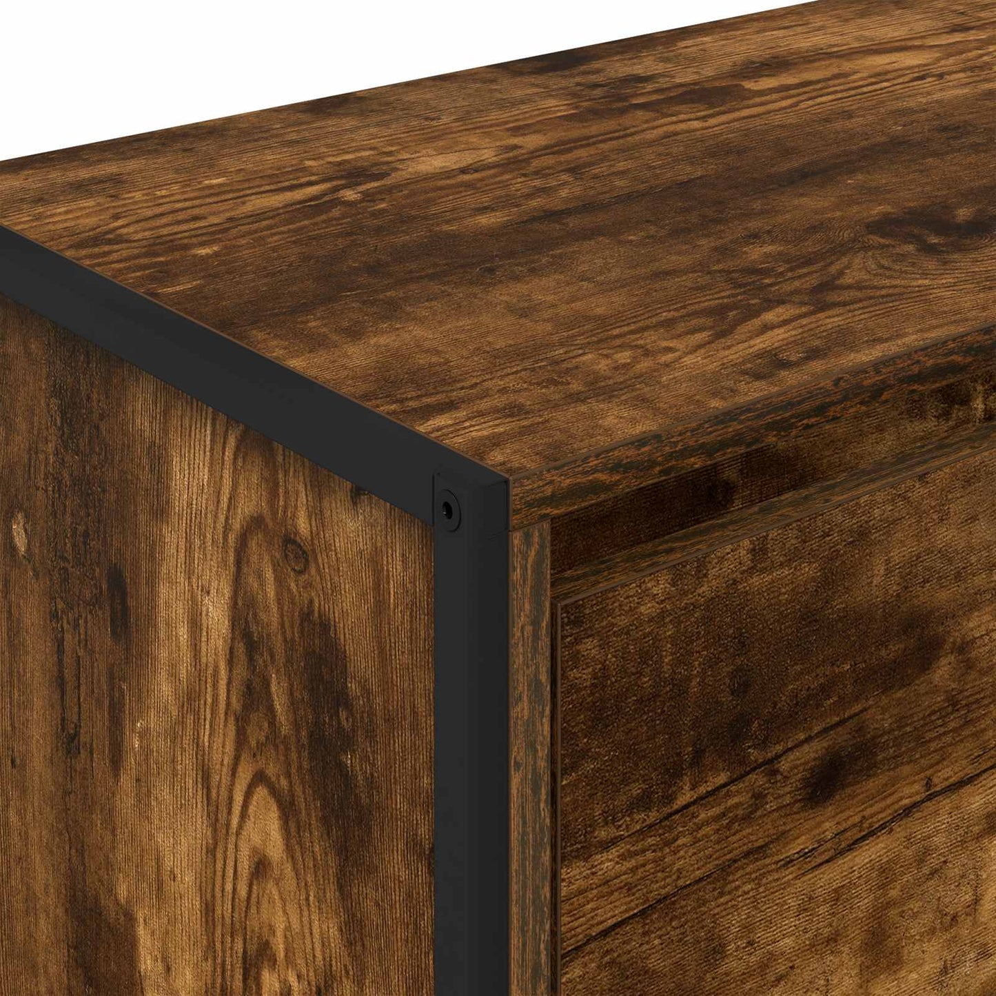 Side Cabinet Smoke Oak 96.5 x 30 x 75 cm Engineered Wood