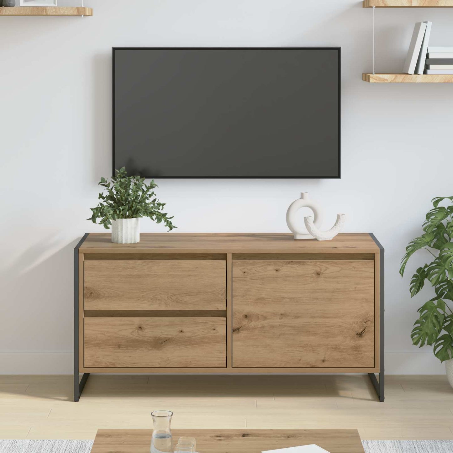 TV Cabinet Artisian Oak 100 x 36 x 49.5 cm Engineered Wood