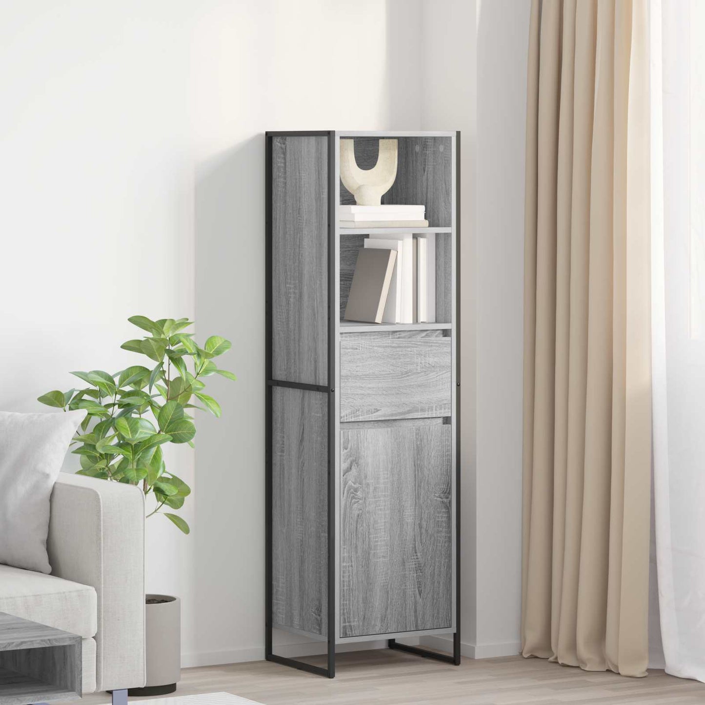 Book Cabinet Grey Sonoma 43 x 36 x 150.5 cm Engineered Wood