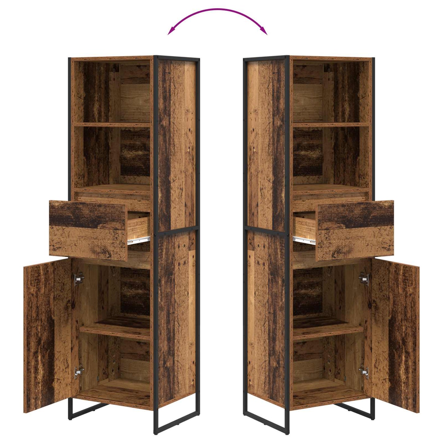 Book Cabinet Old Wood 43 x 36 x 150.5 cm Engineered Wood