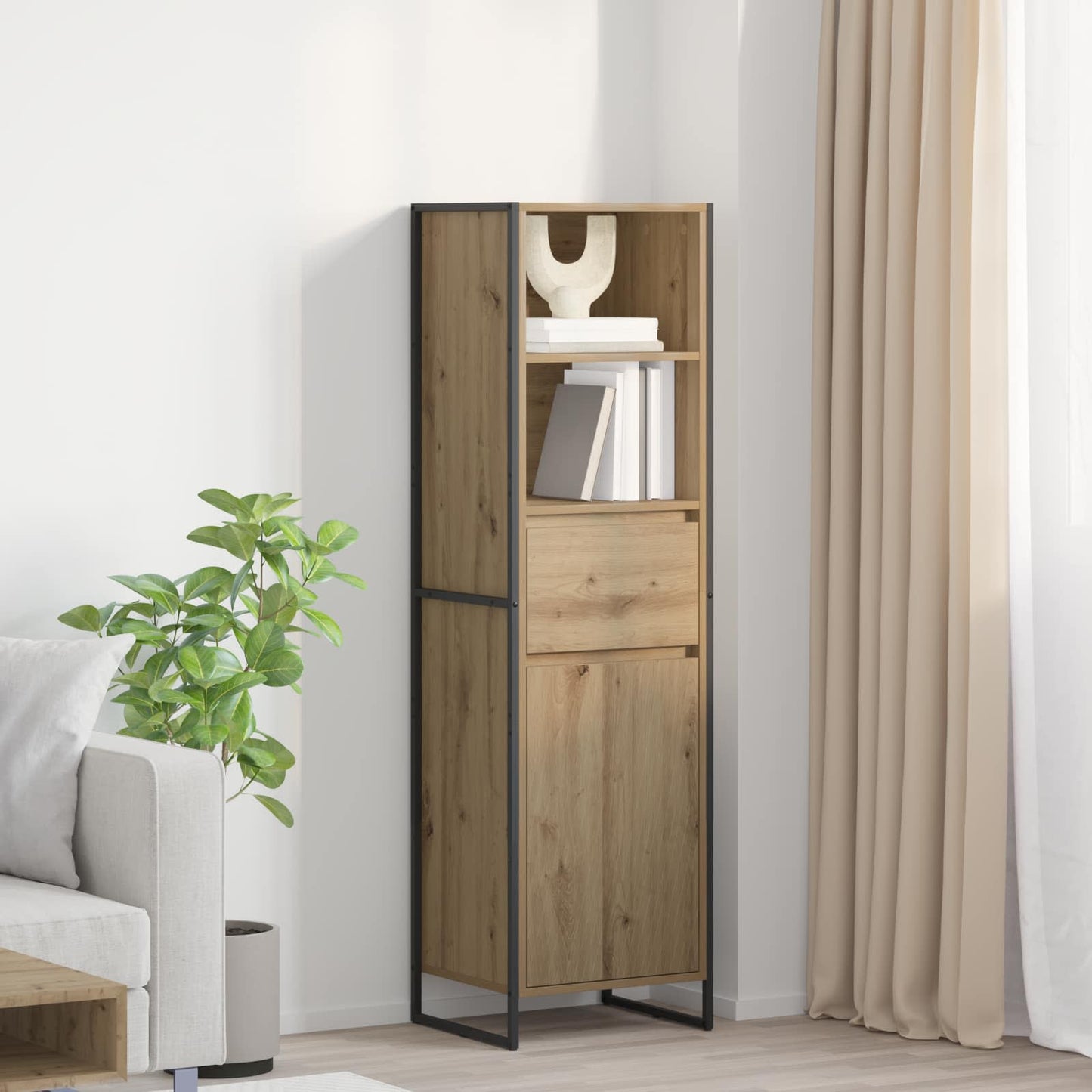 Book Cabinet Artisian Oak 43 x 36 x 150.5 cm Engineered Wood
