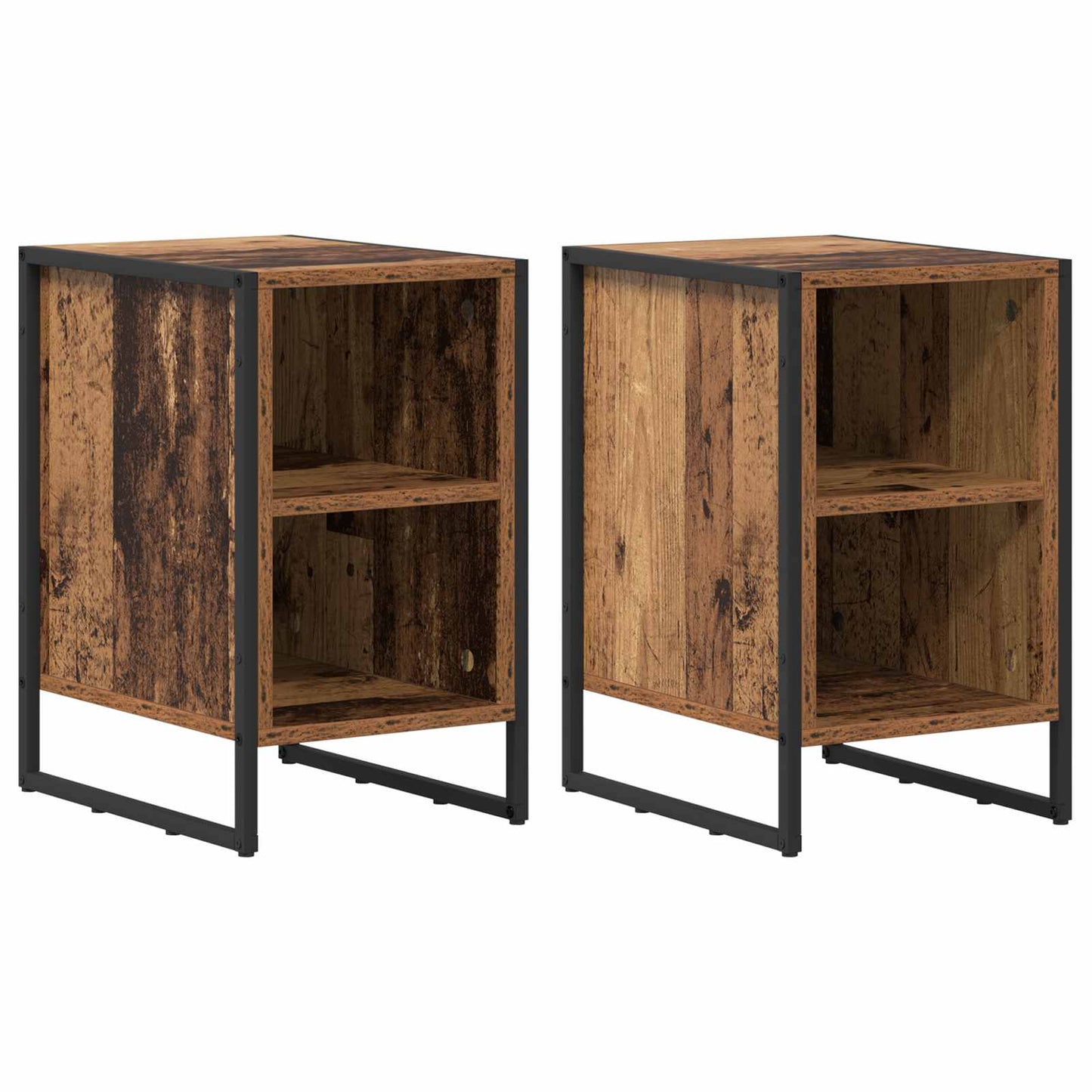 Bedside Table 2 pcs Old Wood 39.5 x 30 x 50 cm Engineered Wood