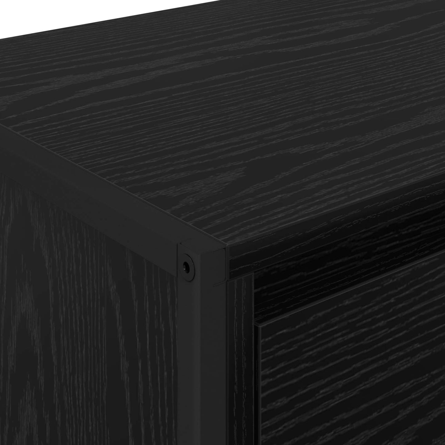 Bedside Table Black Oak 39.5 x 30 x 50 cm Engineered Wood