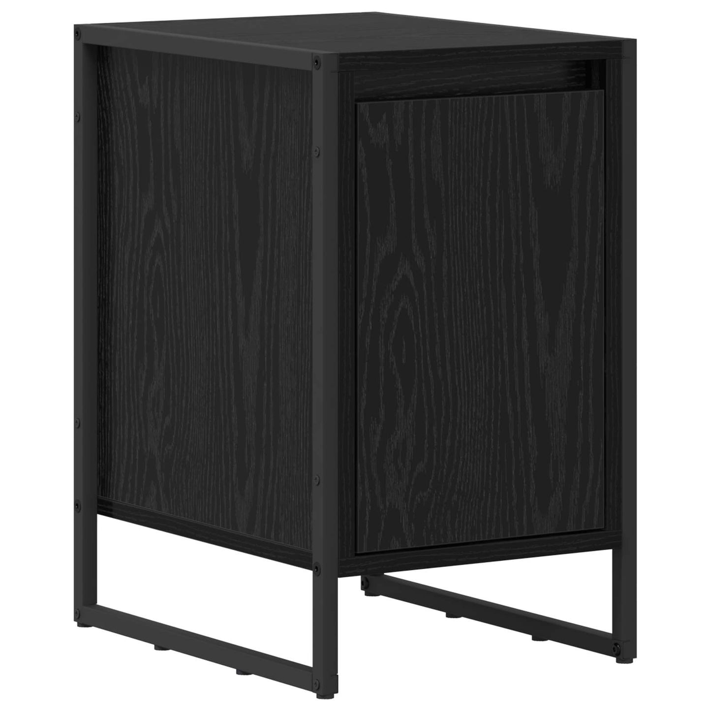 Bedside Table Black Oak 39.5 x 30 x 50 cm Engineered Wood
