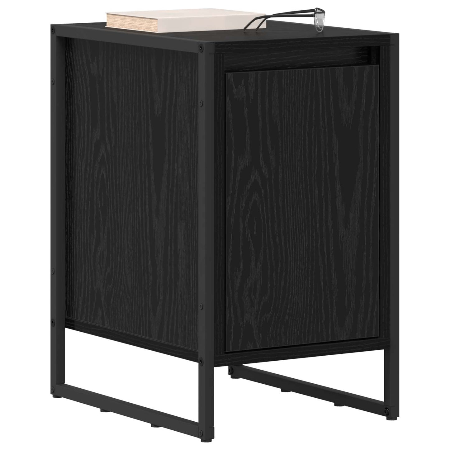 Bedside Table Black Oak 39.5 x 30 x 50 cm Engineered Wood