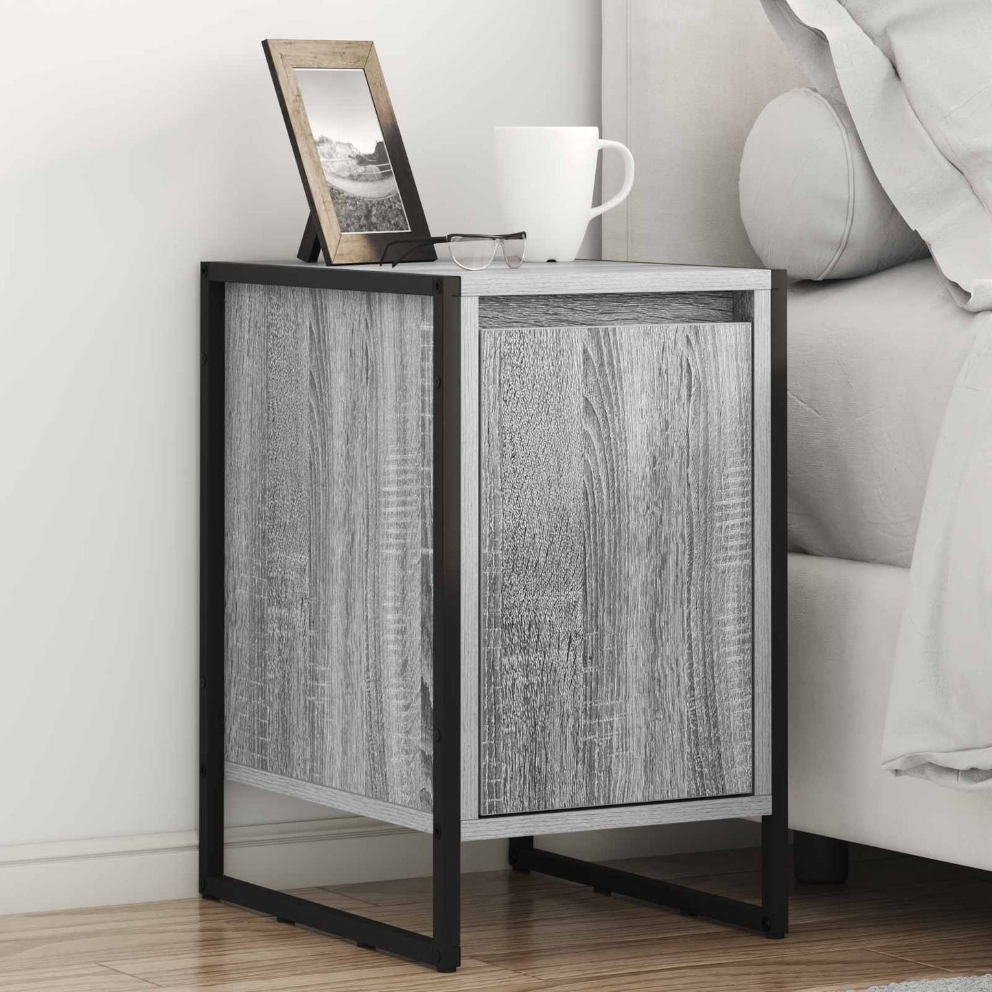 Bedside Table Grey Sonoma 39.5 x 30 x 50 cm Engineered Wood
