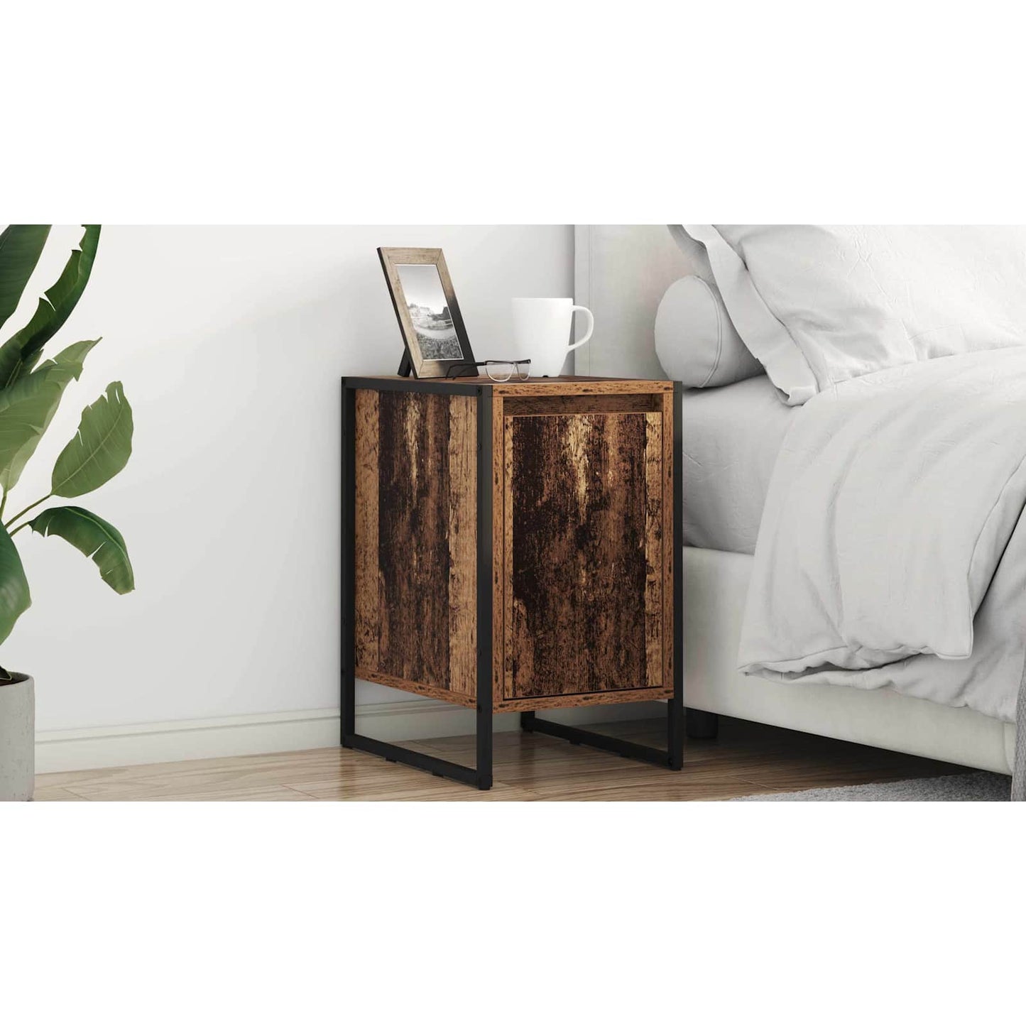 Bedside Table Old Wood 39.5 x 30 x 50 cm Engineered Wood