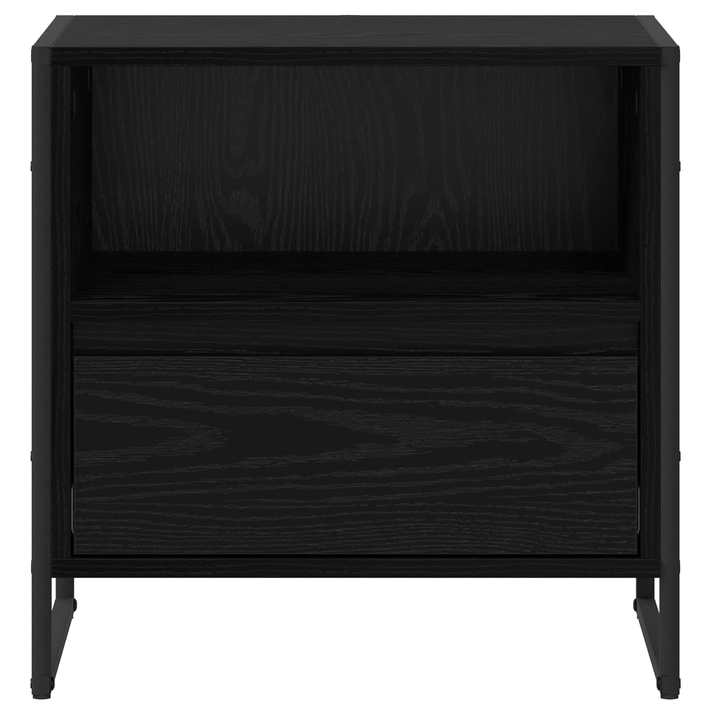 Bedside Table Black Oak 50 x 39.5 x 50 cm Engineered Wood