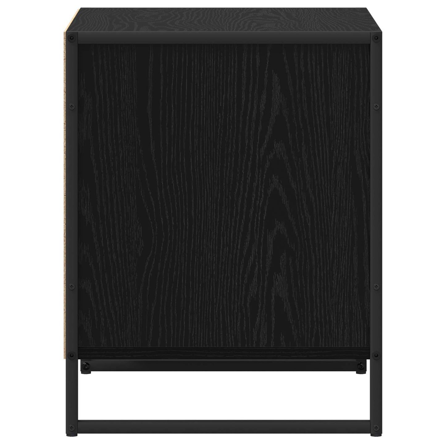 Bedside Table Black Oak 50 x 39.5 x 50 cm Engineered Wood