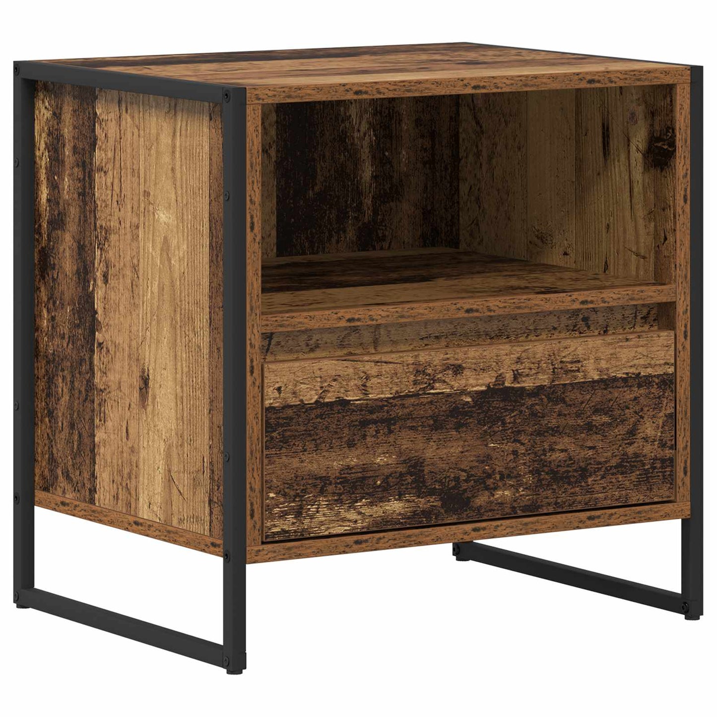 Bedside Table Old Wood 50 x 39.5 x 50 cm Engineered Wood