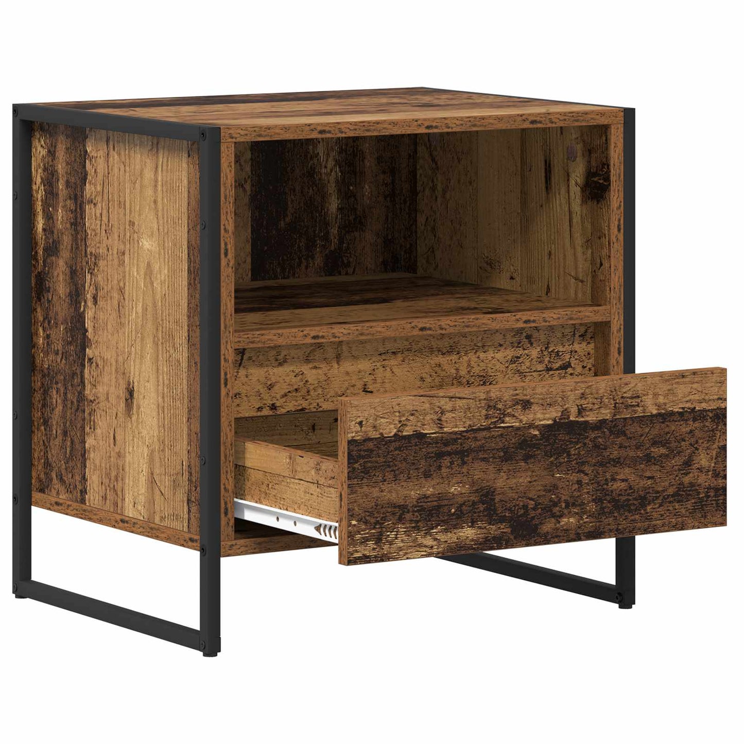Bedside Table Old Wood 50 x 39.5 x 50 cm Engineered Wood