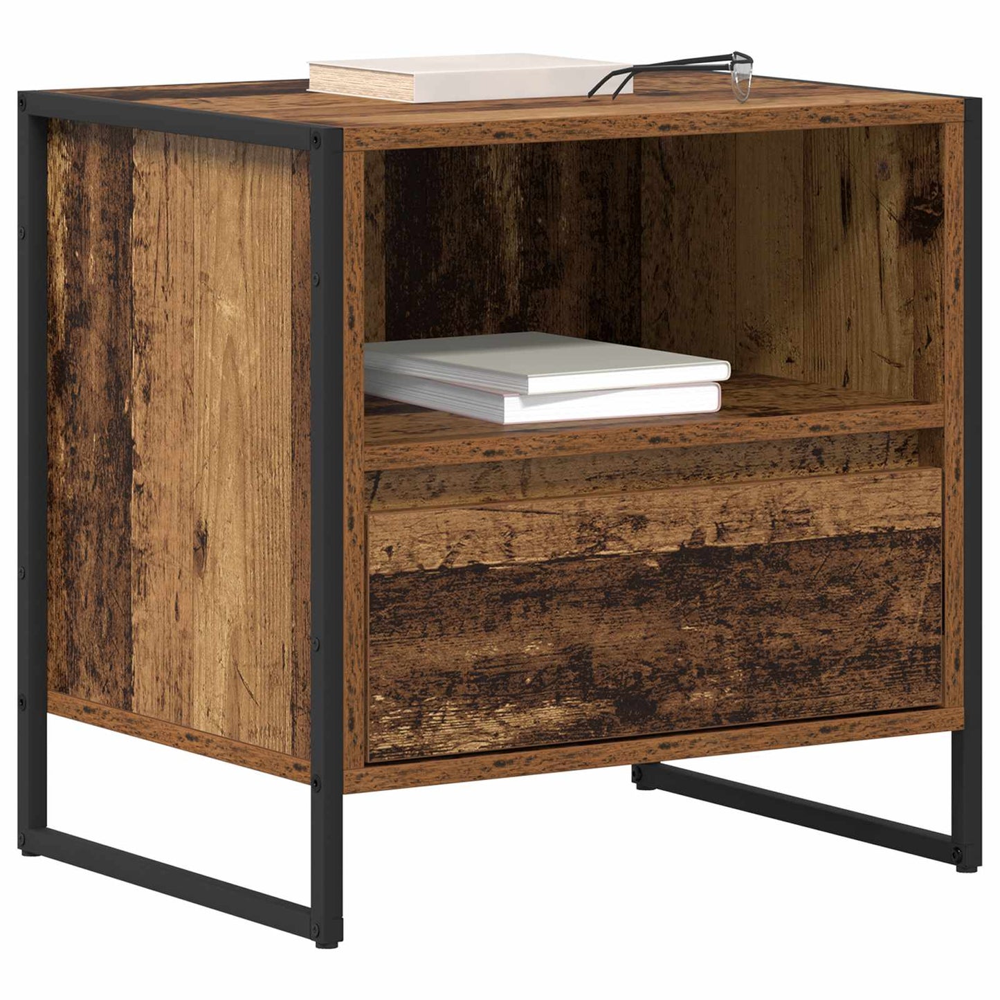 Bedside Table 2 pcs Old Wood 50 x 39.5 x 50 cm Engineered Wood