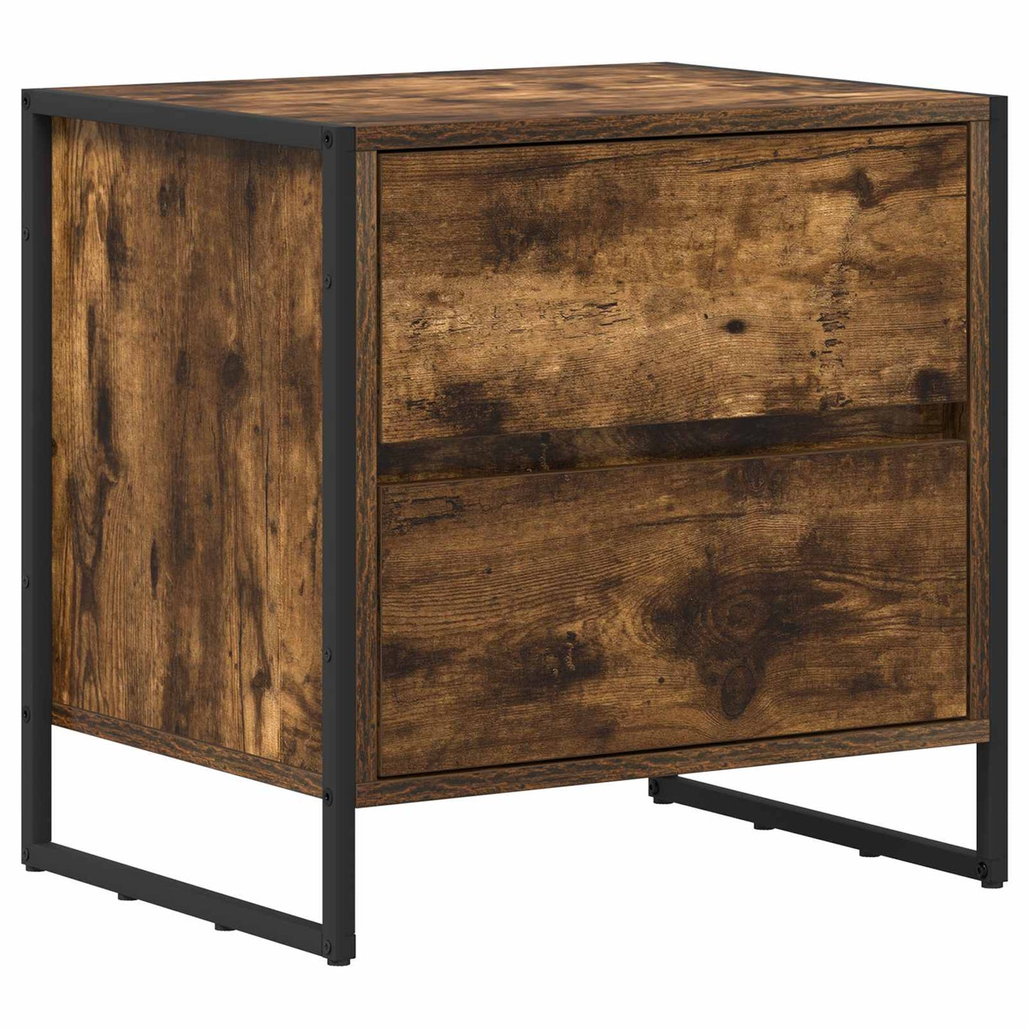 Bedside Table 2 pcs Smoke Oak 50 x 39.5 x 50 cm Engineered Wood