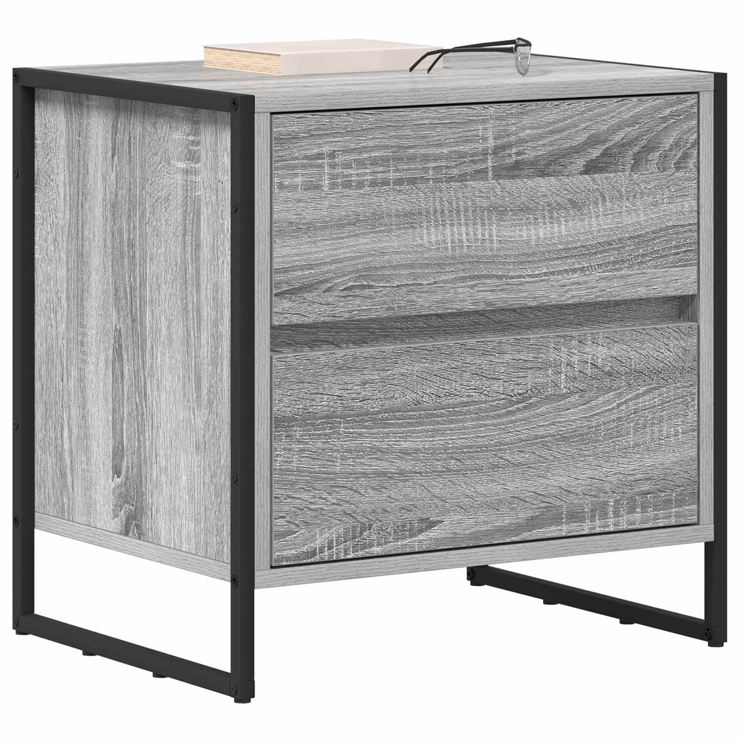 Bedside Table with Drawer 2 pcs Grey Sonoma 50 x 39.5 x 50 cm