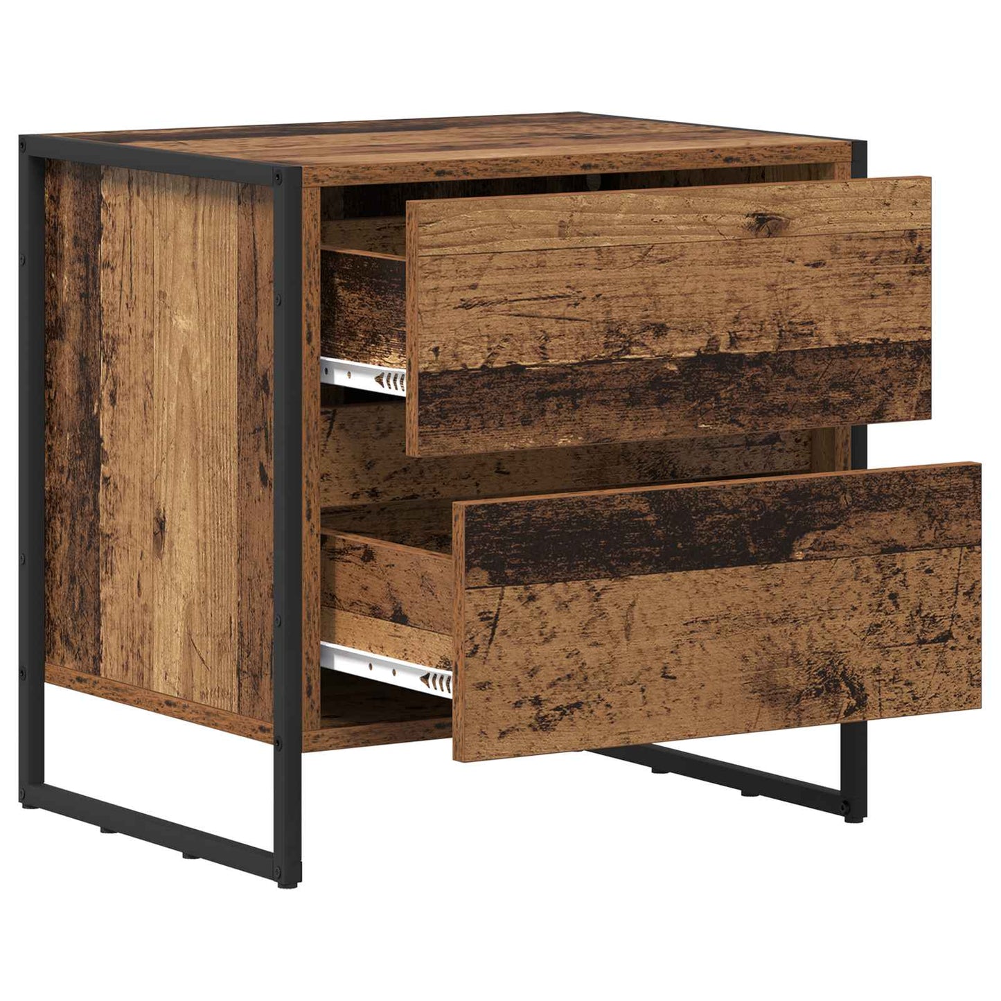 Bedside Table Old Wood 50 x 39.5 x 50 cm Engineered Wood