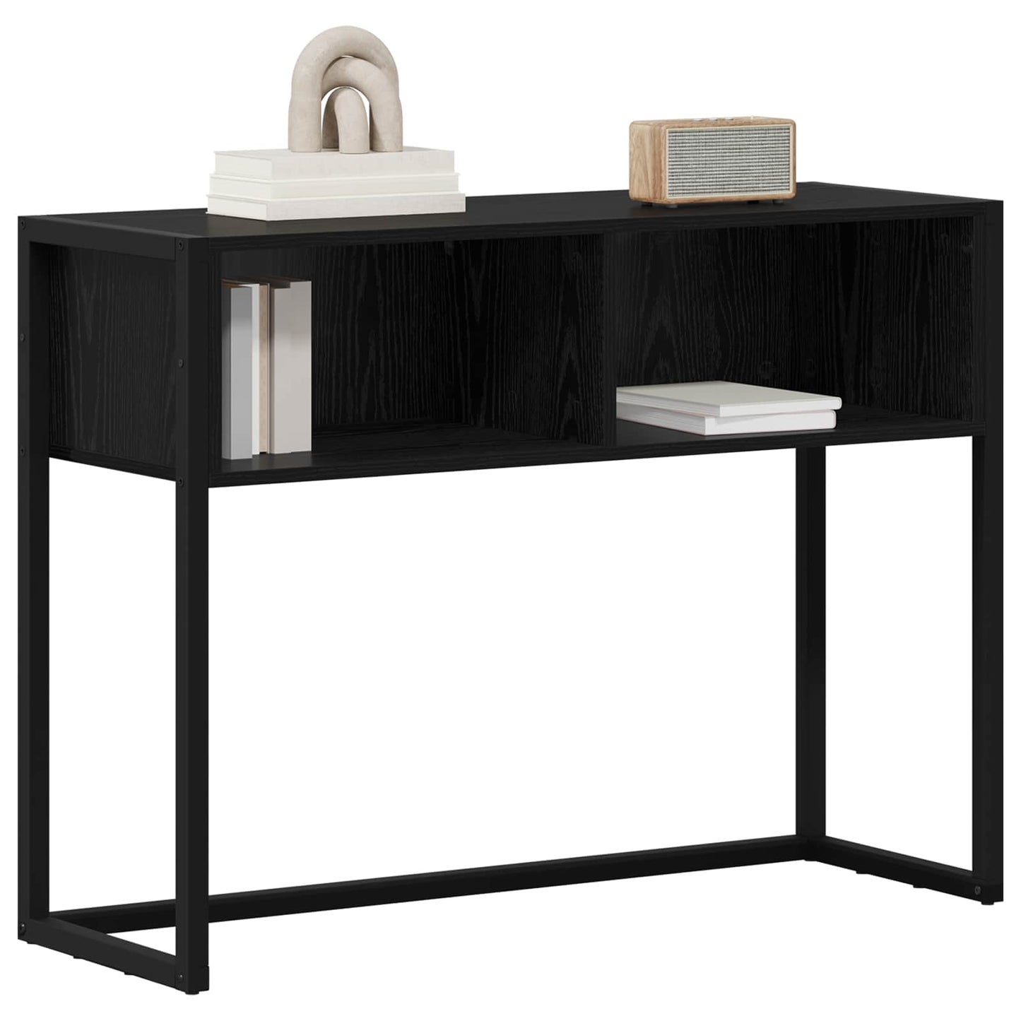 End Table Black Oak 100 x 36 x 75 cm Engineered Wood