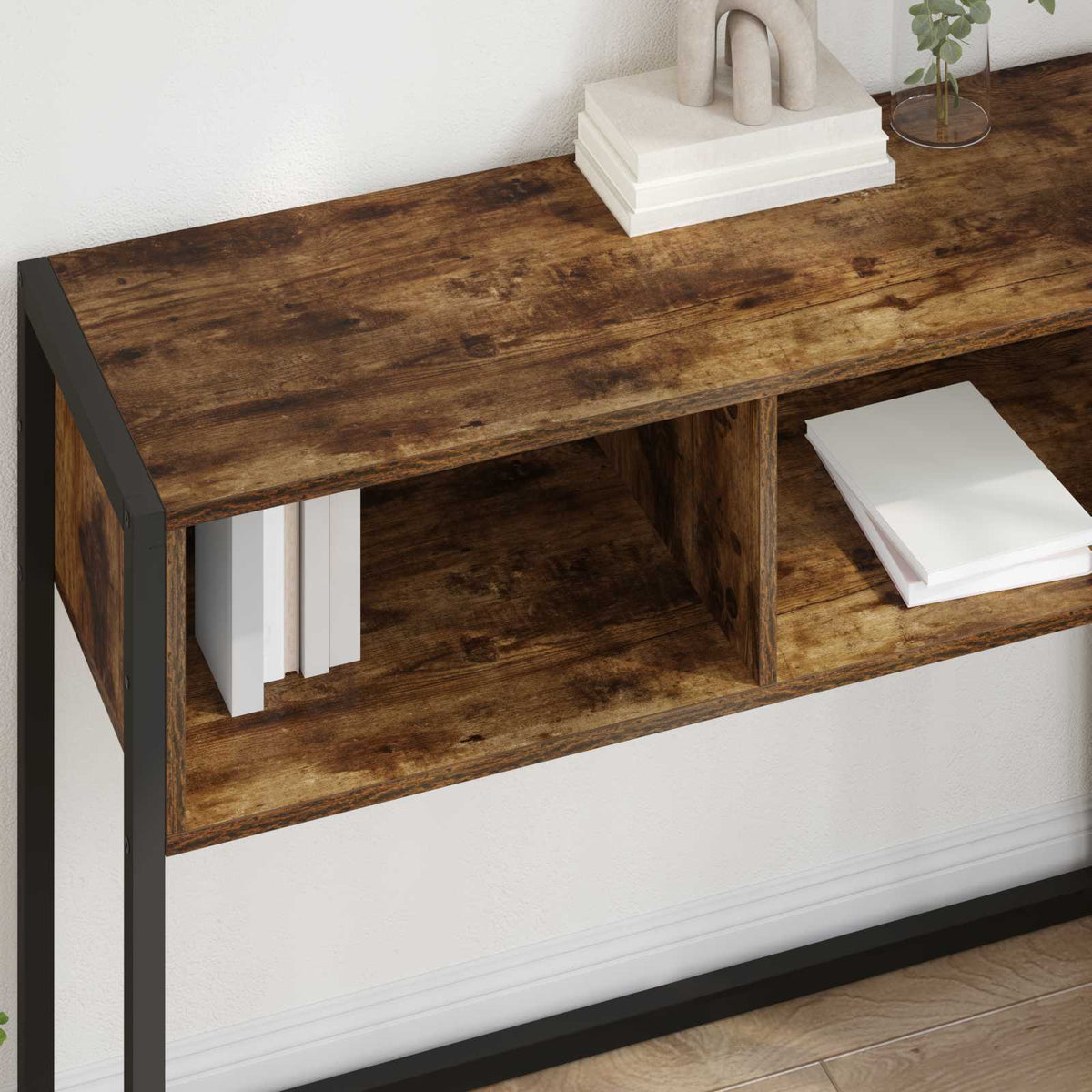 End Table Smoked Oak 100 x 36 x 75 cm Engineered Wood