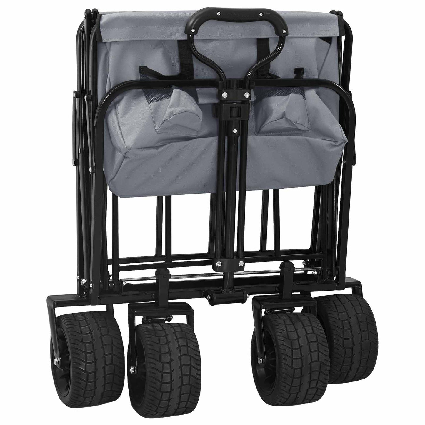 Folding Wagon Grey 89 x 63 x 96 cm Steel and Polyester Oxford
